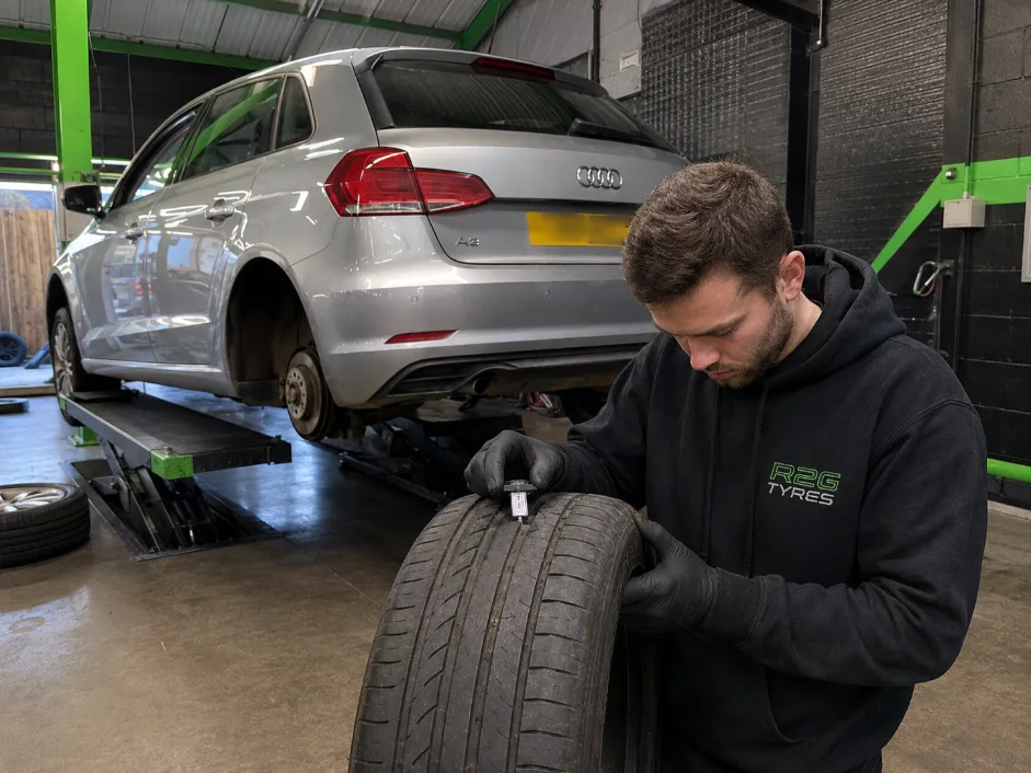 Audi A3 Part Worn Tyre Inspection Workshop Nottingham