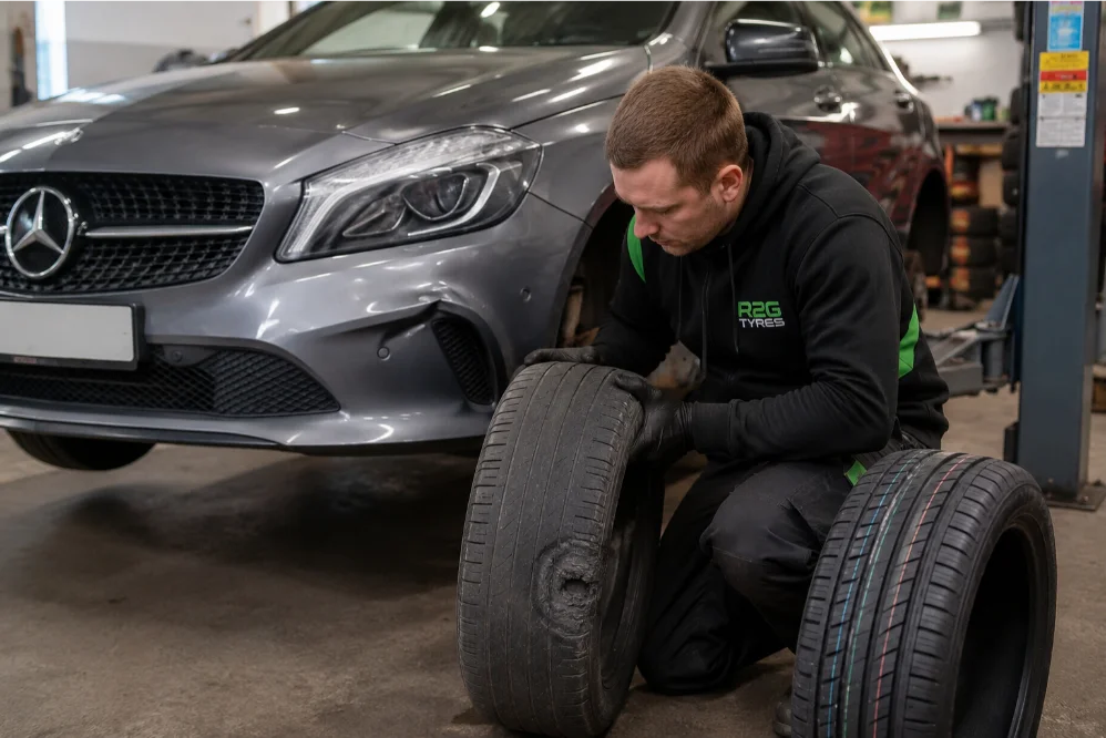Mercedes A-class Damaged Tyre Replacement