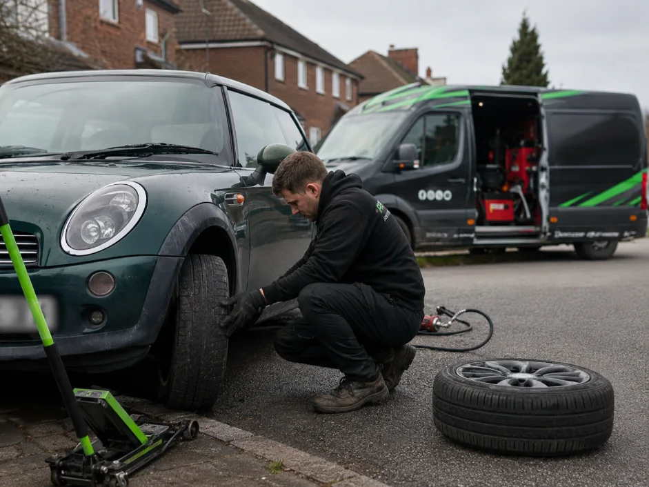Mini Cooper Worn Tyre Replacement Service in Nottingham UK